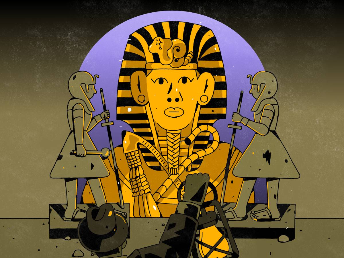 'Op zoek naar Toetanchamon' in RMO - Illustratie Philip Lindeman