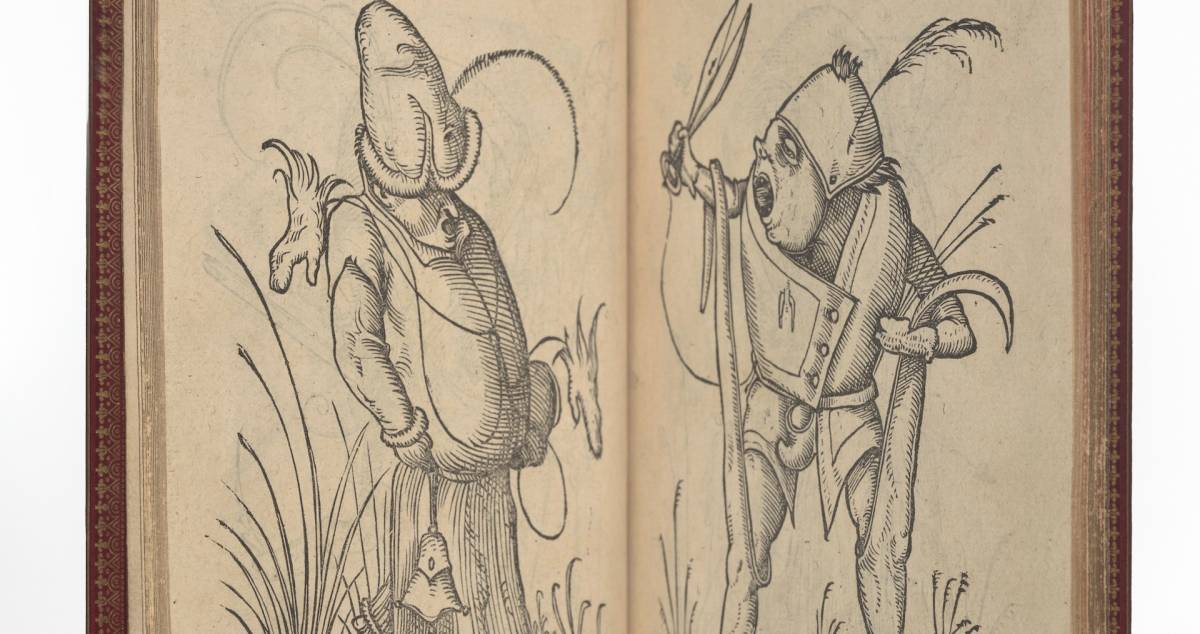 Prentenboek: Les Songes drolatiques de Pantagruel (detail), Collectie Museum Boijmans Van Beuningen, Rotterdam. Aankoop met steun van: Vereniging Rembrandt (mede dankzij haar Themafonds Middeleeuwen en Renaissance) en Stichting Lucas van Leyden 2020. Fotograaf: Studio Tromp