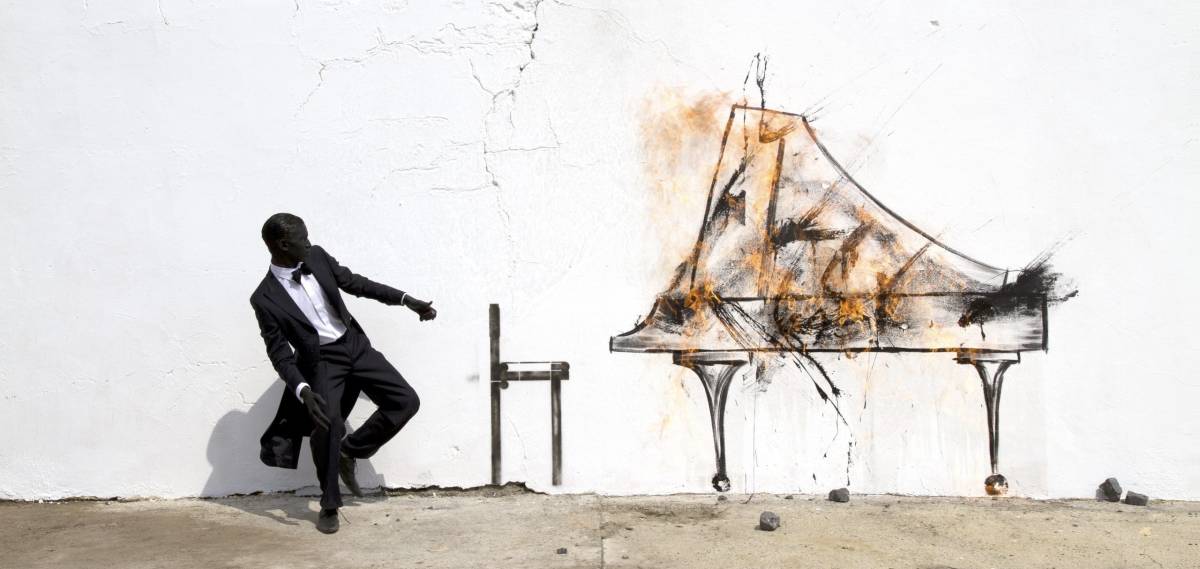 Still from Robin Rhode, Piano Chair (2011). Digital animation, 3:53 min. Courtesy of the artist.